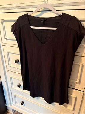 Express Black V-Neck Dolman Sleeve Blouse